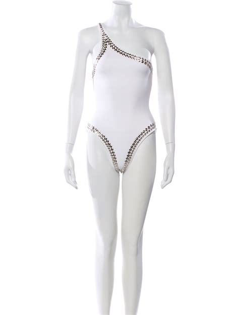 Norma Kamali Studded Accents One-Piece - Neutrals Swimwear, Clothing