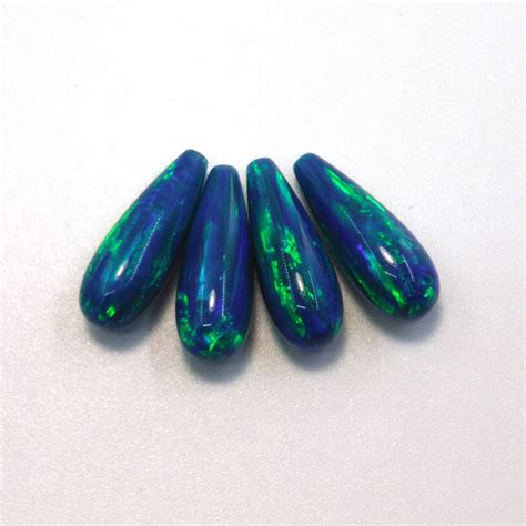 Blue Green Laboratory Grown Opal Drops X Mm Ilona Biggins Beads