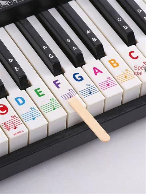 Set Of Transparent Piano Keyboard Sticker Key Five