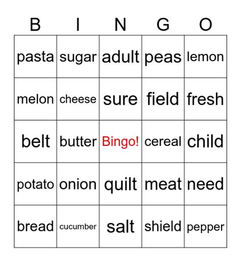 Ff3 Unit 8 Bingo Card