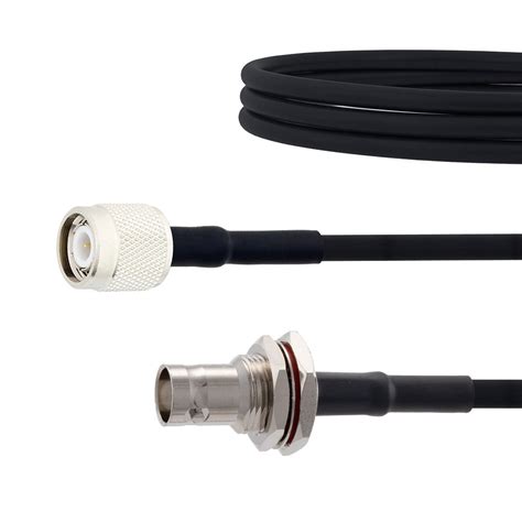 Low Loss TNC Male To BNC Female Bulkhead Cable RG 223 Coax In 100 CM