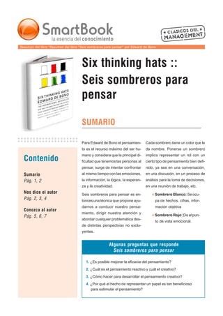 Six Thinking Hats Seis Sombreros Para Pe Pdf