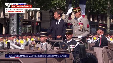 D Fil Du Juillet Emmanuel Macron Descend Les Champs Lys Es