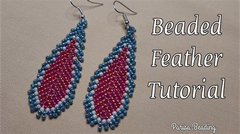 Seed Beaded Feather Earrings Tutorial YouTube