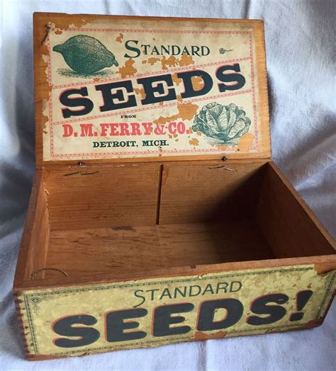 Vintage Wooden Seed Box Standard Seeds D M Ferry And Co Detroit