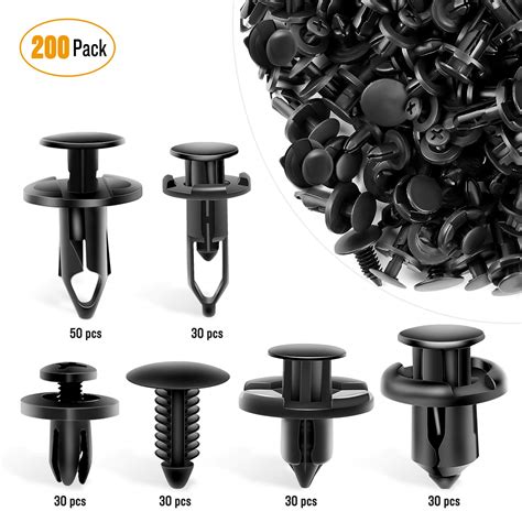 Gooacc Grc 47 Universal Plastic Fender Clips200 Pcs Push Bumper Fastener Rivet