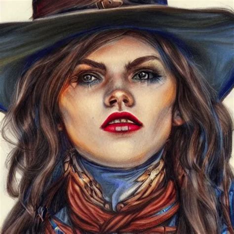 Beautiful Cowboy Witch Wild West Concept Art Stable Diffusion