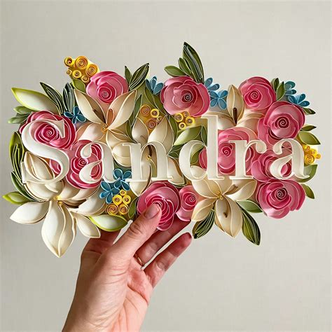 Quilled Sandra Pattern In Floral Design Quilling Letters Etsy