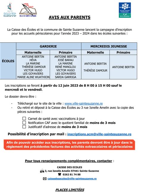 Inscriptions Aux Accueils P Riscolaires Sainte Suzanne