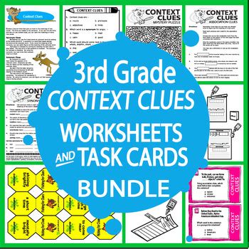 Context Clues Worksheets & Task Card Bundle – 3rd Grade Context Clues ...