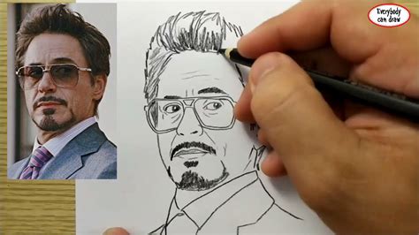 VERY EASY How To Draw Tony Stark Ironman Avengers Learn Drawing