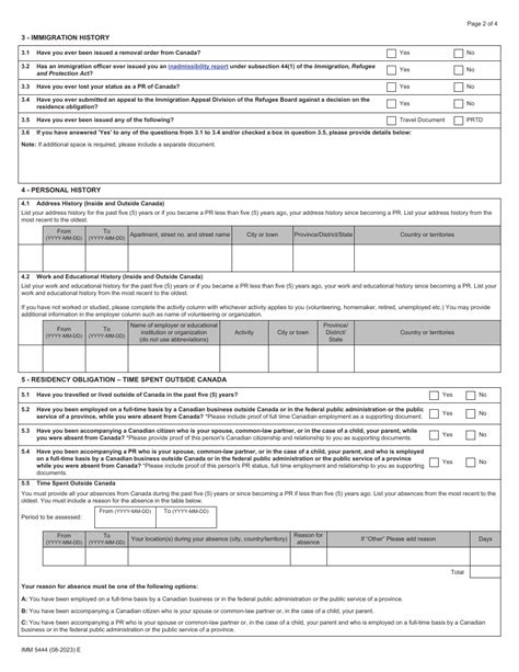 Form Imm5444 Download Fillable Pdf Application For A Permanent Resident