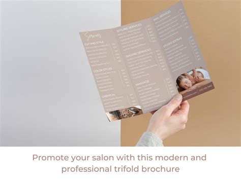 Beauty Salon Trifold Brochure Template Editable Beauty Salon Etsy Canada