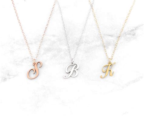 B Initial Necklace Tiny Letter Necklace Dainty Initial Etsy