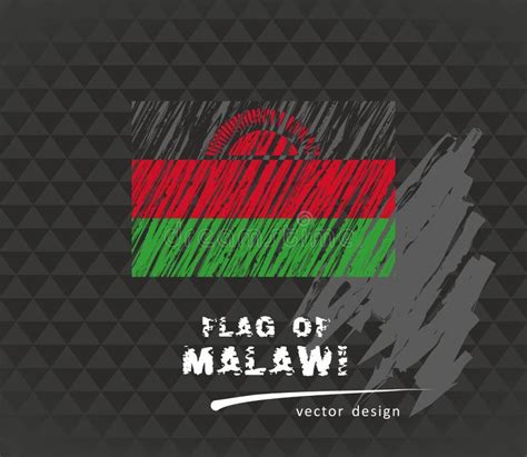 Malawi Map Vector Pen Drawing On Black Background Stock Vector