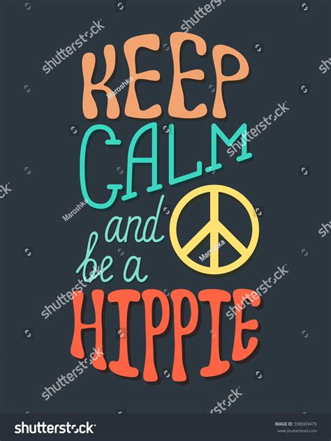 Keep Calm Be Hippie Inspirational Quote Stock Vector Royalty Free