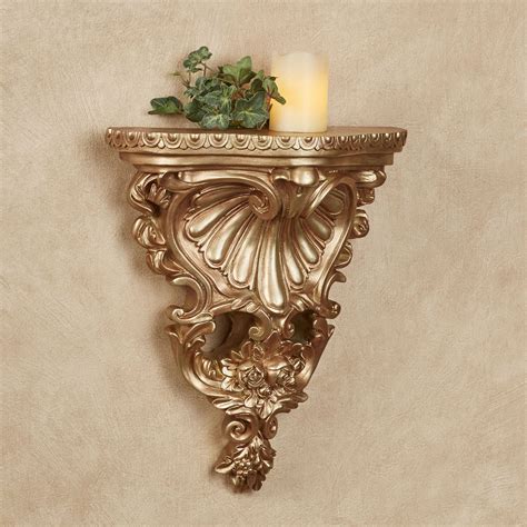 Joelle Antique Gold Acanthus Leaf Wall Shelf Antique Wall Shelf Wall