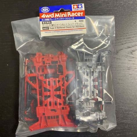 Mini 4wd Parts Super X Reinforced Chassis Set Red Black Tamiya Ebay