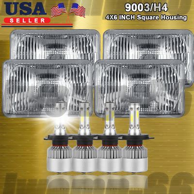 X Crystal Clear Glass Lens Metal Headlight K Led Hid Light Bulb