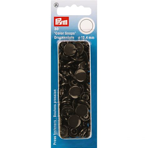 Prym Color Snaps Boutons pression Plastique Rond Brun foncé 12 4mm 30