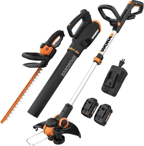 Worx V Gt Turbine Blower Hedge Trimmer Batteries Charger