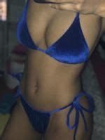 Velvet String Bikini Swimwear RED Bikinis S ZAFUL