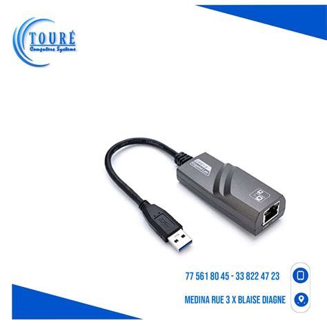 Adaptateur USB 3 0 Vers Gigabit RJ45 Ethernet 1000Mbps Vente