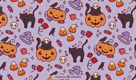 Cute Halloween Pattern Design Vector Download