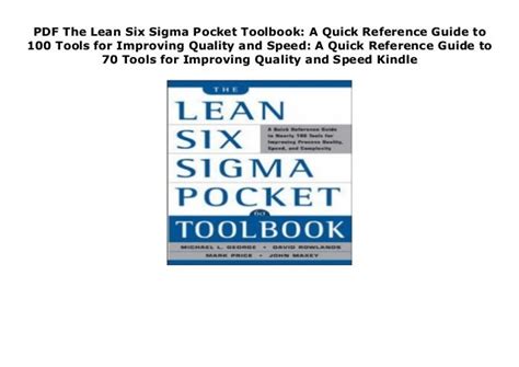 Pdf The Lean Six Sigma Pocket Toolbook A Quick Reference Guide To 1