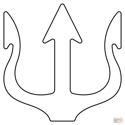 Trident Poseidons Template Sketch Svg Coloring Pages Sketch Coloring Page