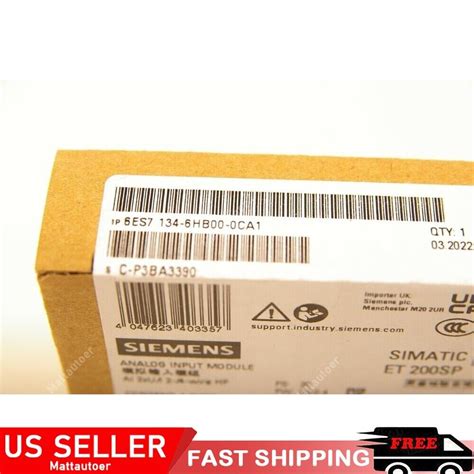 New Siemens 6es7134 6hb00 0ca1 Analog Input Module 6es7 134 6hb00 0ca1 Et 200sp Ebay