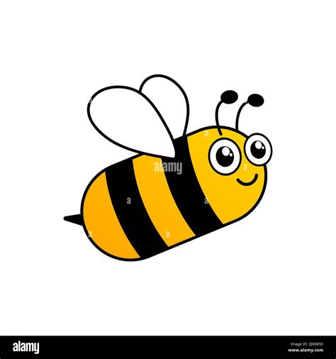 Bee cartoon flying character. Happy cute bee Stock Vector Image & Art - Alamy