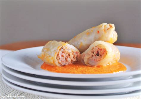 Cabbage Rolls With Tomato Cream Sauce Sprinkles And Sauce