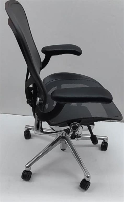 Authentic Herman Miller Remastered Aeron Size C Polished Aluminum