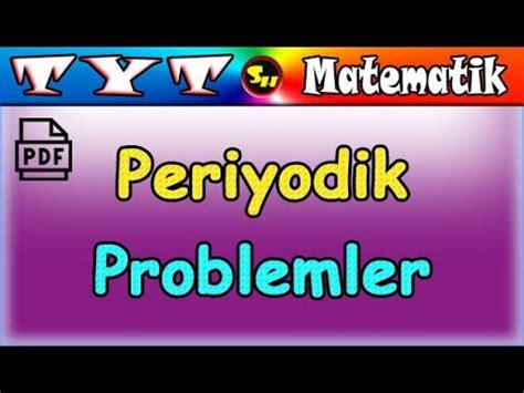 PERİYODİK Problemler PDF TYT Matematik Dersleri Development