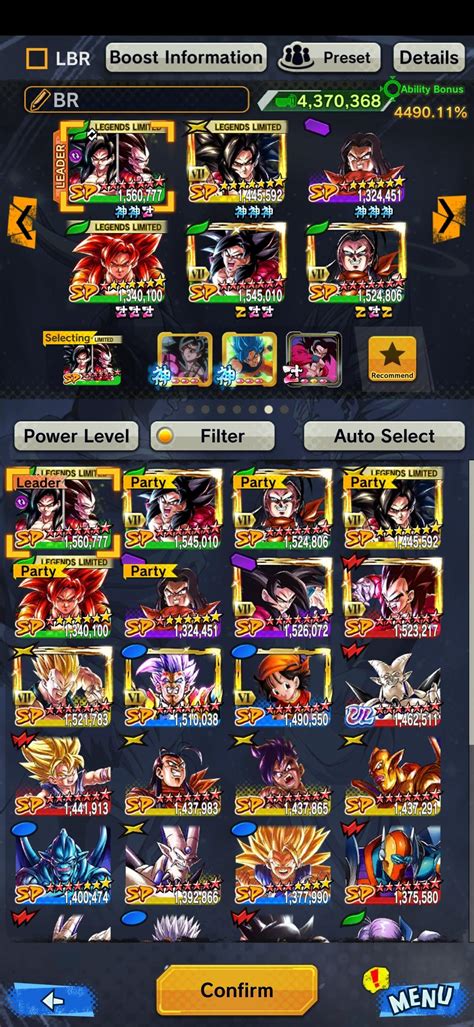 Updated GT team : r/DragonballLegends