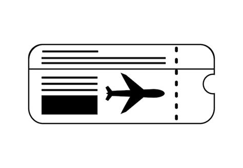 Premium Vector Air Travel Boarding Pass Outline Icon