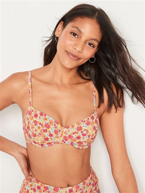 Piqué Underwire Bikini Swim Top for Women Old Navy Cute Swimsuits