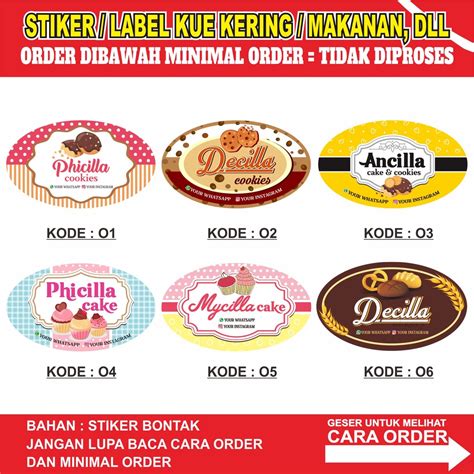 Jual Stiker Oval Stiker Kue Stiker Makanan Label Kue Kering