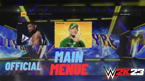 Wwe 2k23 Main Menu Revealed Selection Screen Youtube