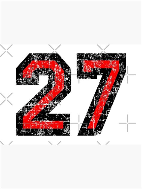 Number 27 Vintage Red 27th Birthday Poster By Theshirtshops Redbubble