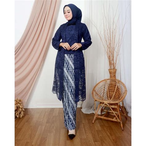 Jual Setelan Baju Kebaya Tunik Kutu Baru Panjang Set Kebaya Jadi Tunic