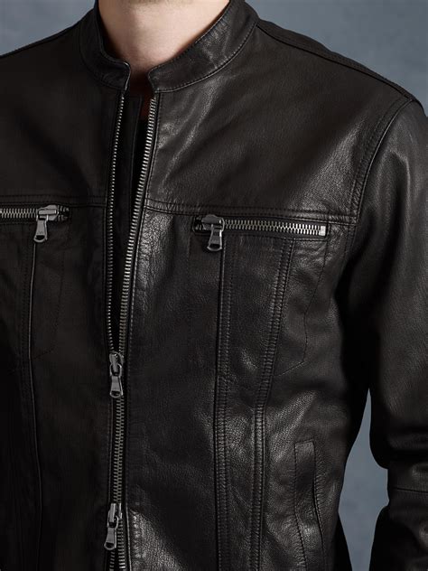 John Varvatos Jean Style Leather Jacket In Black For Men Lyst