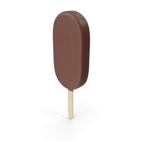 Helado De Palo De Madera 3D Con Esmaltado De Chocolate Sencillo Helado