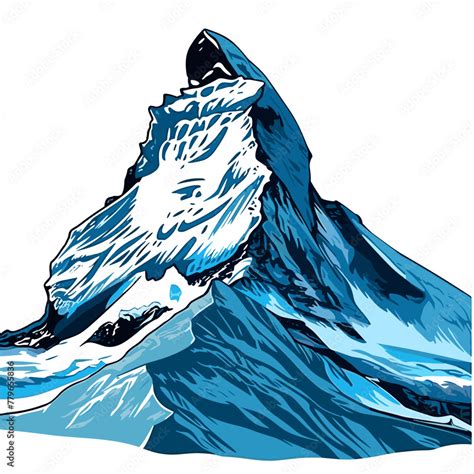 Matterhorn Hand Drawn Comic Illustration Matterhorn Vector Doodle