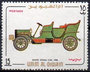 Stamp White Steam Umm Al Qiwain Old Cars Mi Um A Yt Um A