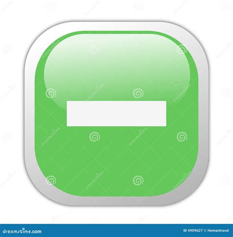 Glassy Green Square Minus Icon Royalty Free Stock Photography Image