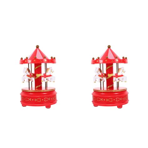 2 Pack Mini Carousel Decor Crawling Monitor Anti-spread Tableware Child
