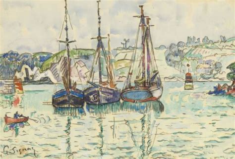 Three Boats Painting Paul Signac Oil Paintings