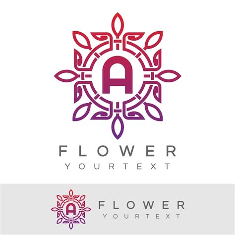 Fleur Initiale Lettre A Logo Design Vecteur Premium